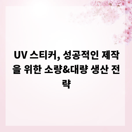 UV 스티커, 성공적인 제작을 위한 소량&대량 생산 전략