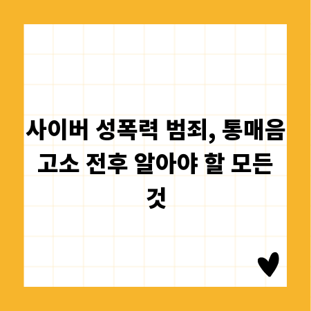 사이버 성폭력 범죄, 통매음 고소 전후 알아야 할 모든 것