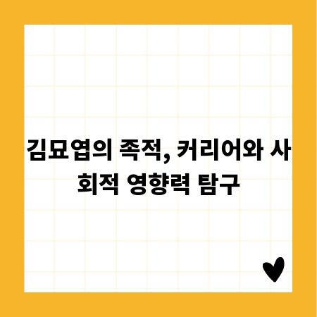 김묘엽의 족적, 커리어와 사회적 영향력 탐구