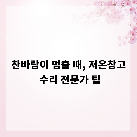 찬바람이 멈출 때, 저온창고 수리 전문가 팁