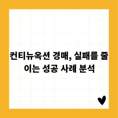 컨티뉴옥션 경매, 실패를 줄이는 성공 사례 분석