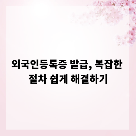 외국인등록증 발급, 복잡한 절차 쉽게 해결하기
