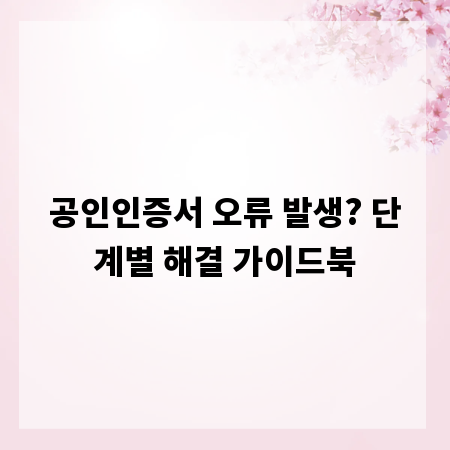 공인인증서 오류 발생? 단계별 해결 가이드북