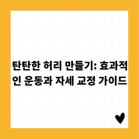 탄탄한 허리 만들기: 효과적인 운동과 자세 교정 가이드