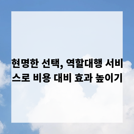 현명한 선택, 역할대행 서비스로 비용 대비 효과 높이기