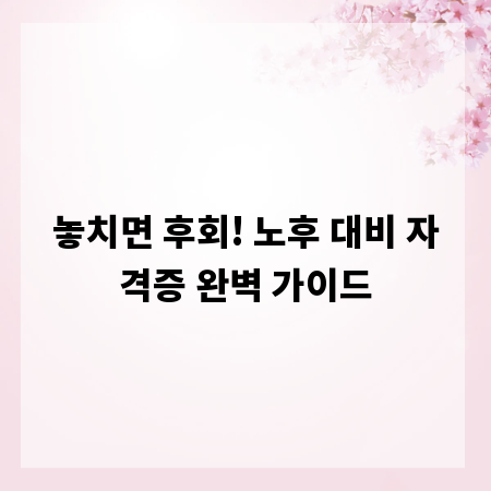 놓치면 후회! 노후 대비 자격증 완벽 가이드