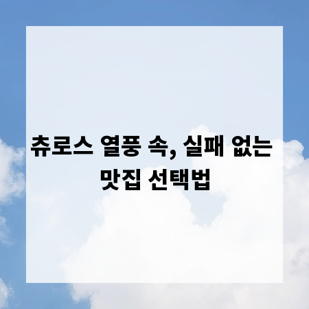츄로스 열풍 속, 실패 없는 맛집 선택법