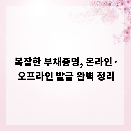 복잡한 부채증명, 온라인&middot;오프라인 발급 완벽 정리