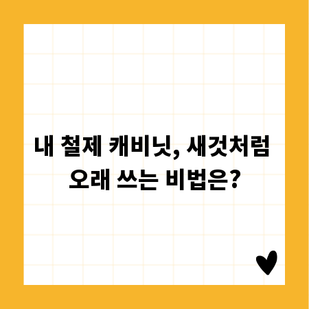 내 철제 캐비닛, 새것처럼 오래 쓰는 비법은?