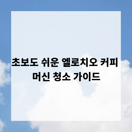 초보도 쉬운 엘로치오 커피 머신 청소 가이드