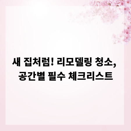 새 집처럼! 리모델링 청소, 공간별 필수 체크리스트