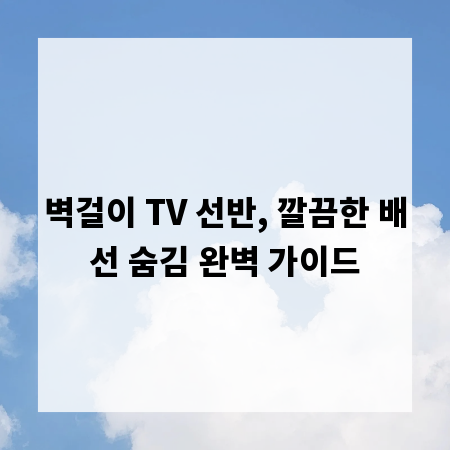 벽걸이 TV 선반, 깔끔한 배선 숨김 완벽 가이드