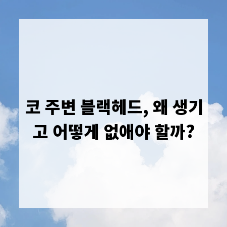 코 주변 블랙헤드, 왜 생기고 어떻게 없애야 할까?