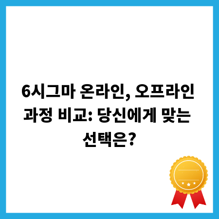 6시그마 온라인, 오프라인 과정 비교: 당신에게 맞는 선택은?